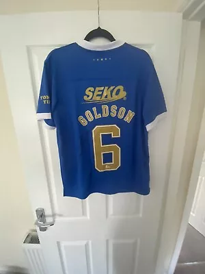 £60 • Buy Connor Goldson Signed 21/22 Rangers Home Shirt