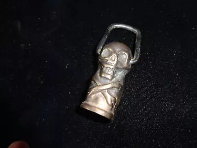 Vtg~(MEXICO-TRIBAL) ~ SKULL & CROSSBONES HEAVYSOLID BRASS KEY CHAIN! • $48