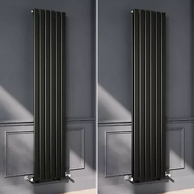 Vertical Radiator 1800 Black Flat Panel Tall Upright Modern Rads With Valves • £21.99