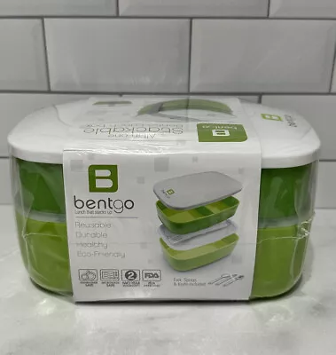 Bentgo All-in-One Stackable Lunch Box Green Bento Reusable Microwave Safe NEW! • $9.90