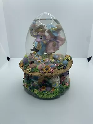 Easter Spring Water Globe Musical  Easter Parade  Egg Shaped Rabbits New • $29.99