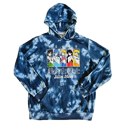 Sailor Moon Naoko Takeuchi Animation Blue Tie Dye Hoodie Sz XL Pullover Womens  • $23.54