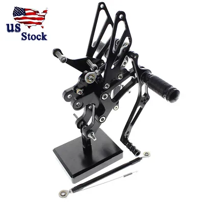 For Yamaha YZF R1 1998-2001 2002 2003 Black CNC Adjustable Rearsets Footpegs • $109.98