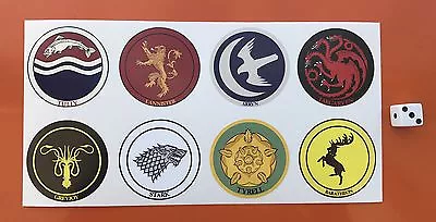 Game Of Thrones Vinyl Stickers Targaryen Lannister Stark Tully Etc  50mm Round • £3.99