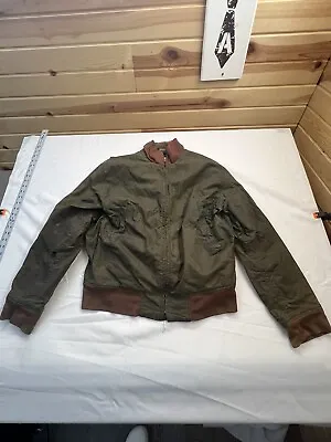 Polo By  Ralph Lauren Small Waxed Bomber  Dark Olive Green. Made In USA. • $34.95