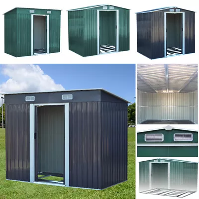 Metal Garden Shed 10x 8 8x8 6x8 4x8 12x10 Outdoor Tools Storage House W BASE • £205.95