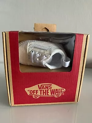 Vans Old Skool White Glitter Crib Baby Pram Shoes- UK 0.5/0-3 Months BNIB • £12