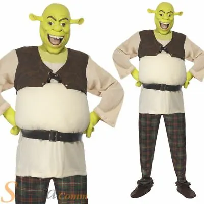 £74.49 • Buy Mens Shrek Fancy Dress Costume + Mask Halloween Movie Ogre Book Week Outfit