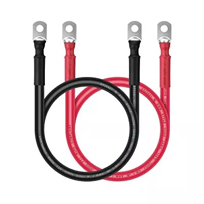 Battery Cables For SolarAutoMotorcycleRV & Marine Tinned Copper(1Black &1Red) • $28.59