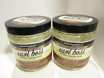 (2 PACK) Aunt Jackie's Curl Boss Coconut Curling Gelee Gel 15oz Each - NEW • $16.39