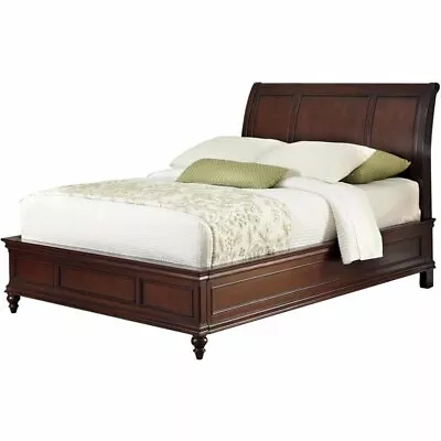 Pemberly Row Transitional King Wooden Sleigh Bed In Rich Cherry • $1223.73