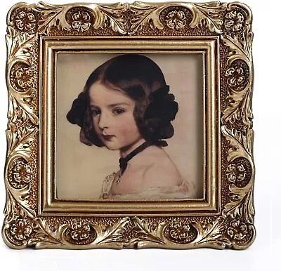 Antique Gold Picture Frames 3x3 Vintage Picture Frames In Square Wallet Size Pic • $20.39