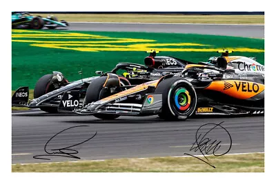 Lewis Hamilton And Lando Norris 2023 Signed Autograph Photo Print Racing Driver • £7.99