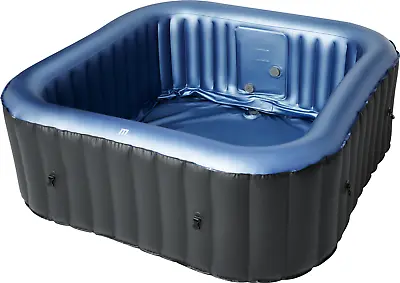 Inflatable Hot Tub Jetted Square 6 Person Spa Portable Heat Black Plug And Play • $549