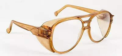 American Optical Safety Glasses AO Aerosite 5-3/4 Z87 Brown Side Panels Vintage • $35