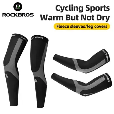 ROCKBROS Autumn Winter Thermal Arm Sleeves Leg Warmers Sports Cycling Leggings • $14.89