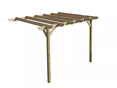 Wooden Lean-to Pergola Kit - Corbel Design Wall-Mounted Shade Gazebo • £479.75