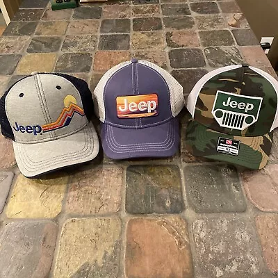 Jeep Baseball Trucker Snap Back Hats Lot Of Three • $20