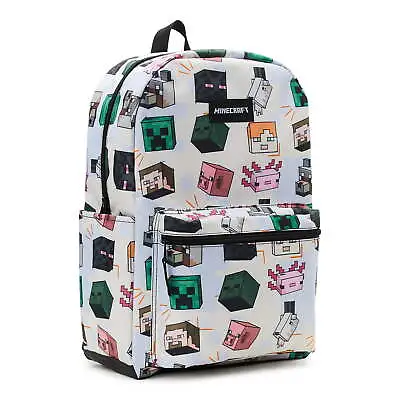 Minecraft 17'' Allover Print Laptop Sleeve Reflective School Travel Backpack Bag • $19.99