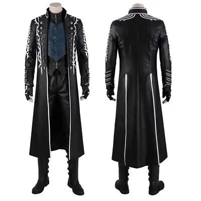 DMC 5 Vergil Cosplay Costume Suit With Coat Outfit Ver1 Handmade • $243.89