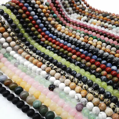 Wholesale Natural Gemstone Round Ball Spacer Loose Beads 4mm 6mm 8mm DIY Making • $1.99