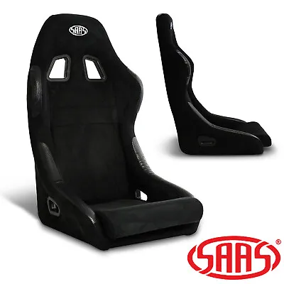 SAAS Seat Fixed Back Race Drift Drag Mach II Black Suede ADR Compliant RP1001S • $385