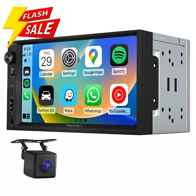 CAM+Double 2DIN 7  Wireless Apple CarPlay Android Auto Car Radio Receiver Stereo • $139.10