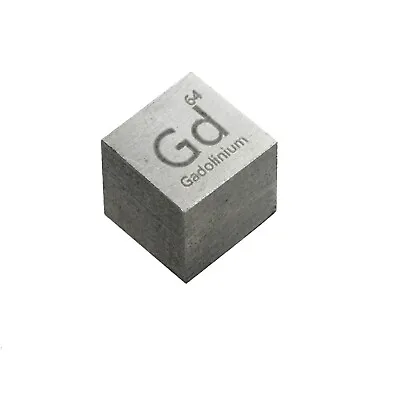 Gadolinium Metal 10mm Density Cube 99.9% For Element Collection USA SHIPPING • $16