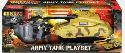 Combat Mission Army Tank Playset Military Base Soldier Children Toy  Gift • £5