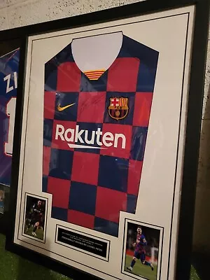 Lional Messi Signed Framed Barcelona Jersey Shirt Ballon Dor Coa • £899.99