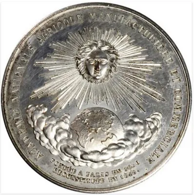 $275 • Buy C 1900 France, Sunface, Nat’l Academy Silvered Award Medal, Paris Mint, Unc