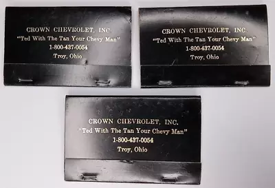 Vintage Crown Chevrolet Dealership Salesman Troy Ohio Matchbook Lot • $12.95