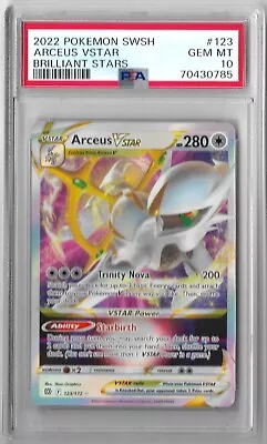 $44.99 • Buy 2022 POKEMON BRILLIANT STARS Arceus VSTAR 123/172 PSA 10 Gem Mint Pokémon