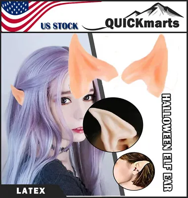 Halloween Latex Costume Prosthetic Elf Fairy Ear Tip Hobbit Vulcan Spock Cosplay • $6.49