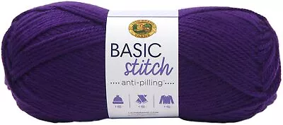 Lion Brand Basic Stitch Anti-Pilling Yarn-Purple 202-147 • £13.12