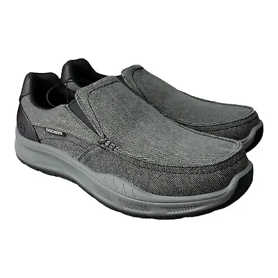 Skechers Men's Relaxed Roomier Fit Memory Foam Slip On Comfort Canvas Shoe • $36.99