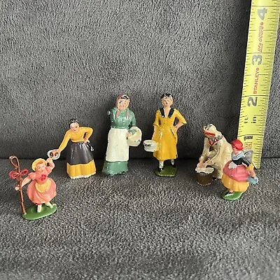Vintage Miniature Metal Plastic Woman Figures  2”  Lot Of 6 **read Description • $17.95