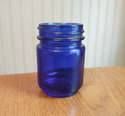 Vintage VICKS VAPORUB Cobalt Blue Glass Bottle Jar RARE Antique Nice Shape 50's? • $59