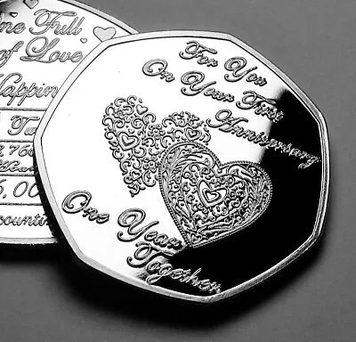 On Your FIRST ANNIVERSARY Silver Commemorative. Gift/Present. One Year 1. 1st • £7.99
