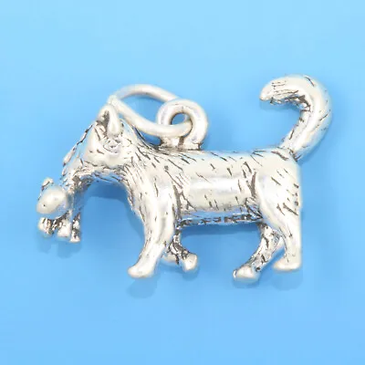 Mother Cat With Baby Kitten Kitty 3D 925 Solid Sterling Silver Charm MADE IN USA • $19.95