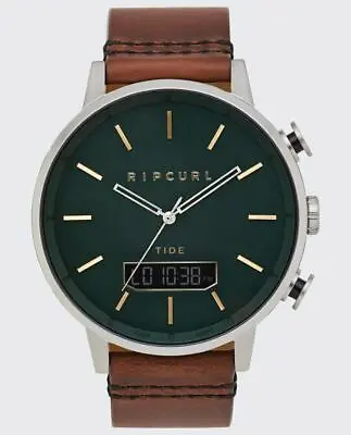 Rip Curl Mens DETROIT TIDE DIGITAL LEATHER SURF WATCH New - A1155 Green • $296.99