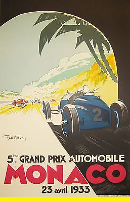 A3 SIZE - MONACO France 1933 Motor Racing Travel Retro Poster Print Art • £4.99