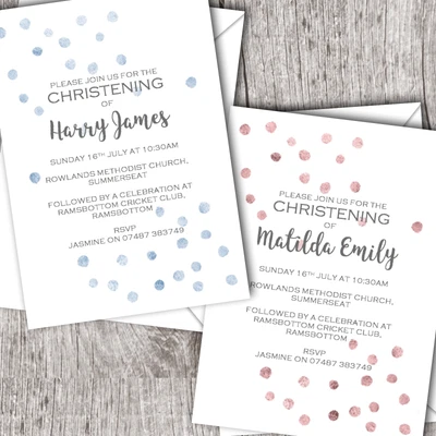 £0.99 • Buy Personalised Christening Invitations - Baptism/Birthday/Communion - Boy/Girl
