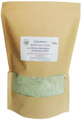 ATTIS Luxurious Bath Salt Soak With Fir & Lavender Essential Oils Magnesium Oil • £12.99