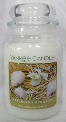 Yankee Candle Large Jar Candle 110-150hrs 22oz SANDALWOOD VANILLA Ret. Favorite • £39.62