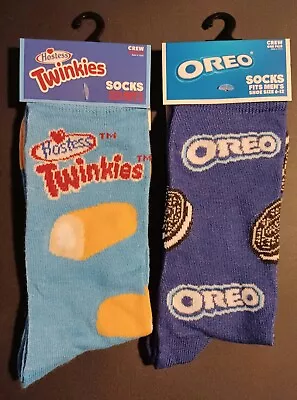 Mens Fun Crew Socks Oreo Twinkies 2 PR Lot NEW • $5.99