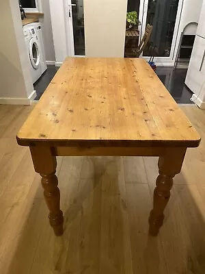Solid Pine Farmhouse Dining Kitchen Table • £50