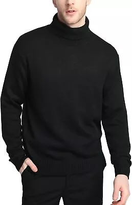 Kallspin Men's Turtleneck Sweaters Wool Blend Mid-Weight Highneck Pullover Sweat • $84.02