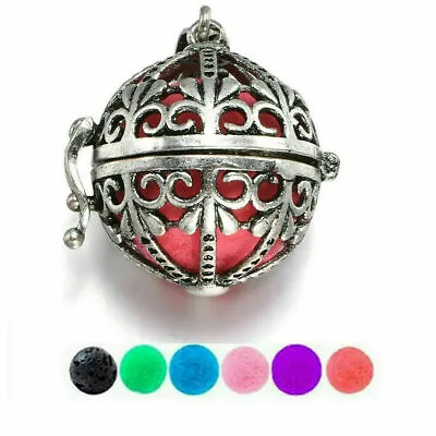 $2.35 • Buy Vintage Silver Aromatherapy Diffuser Necklace Essential Oil Ball Locket Jewelry