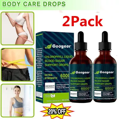 £7.13 • Buy 2Pack Best Natural Liquid Chlorophyll Drop Blood Sugar Support Liquid - 59ml